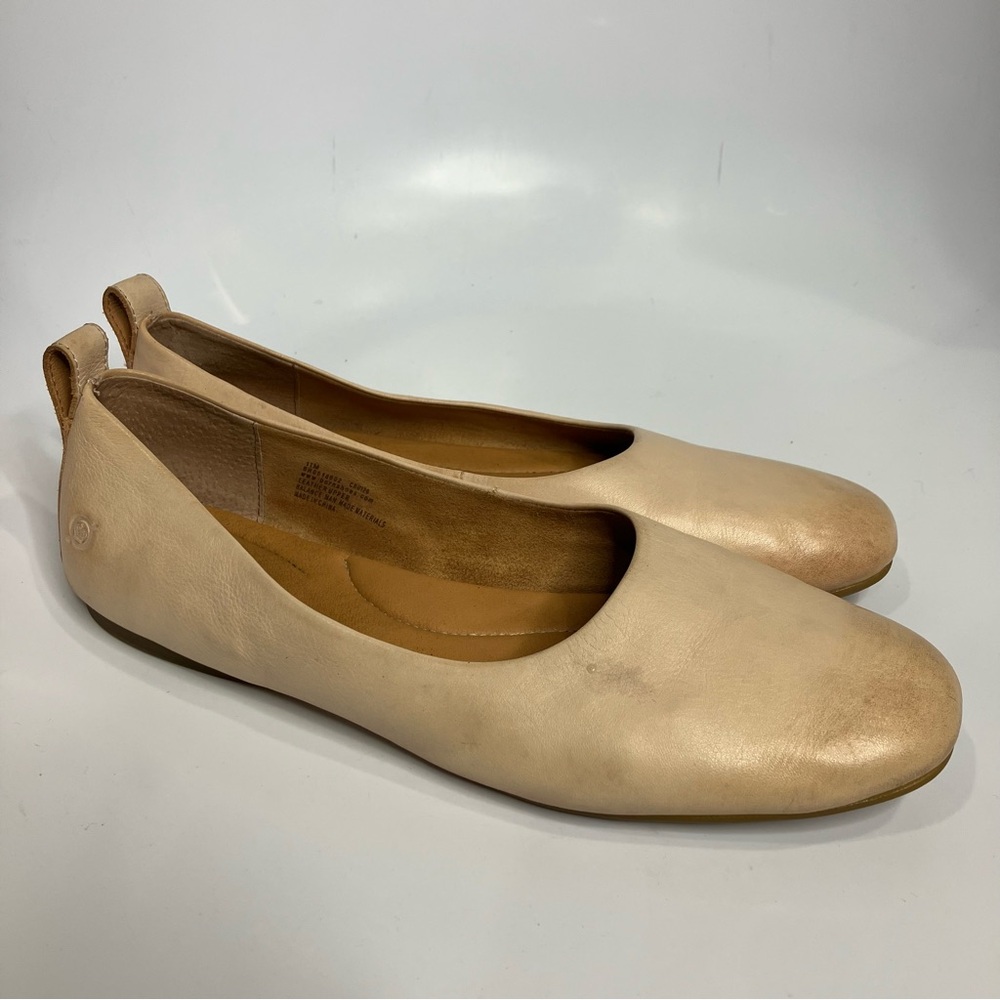 Born Cream Leather Flats